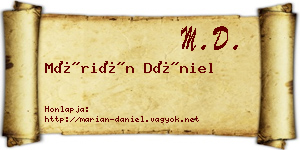 Márián Dániel névjegykártya